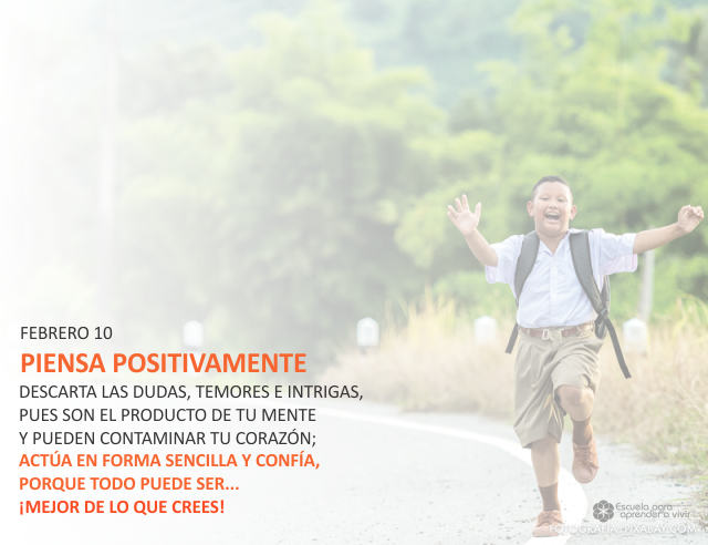 Piensa positivamente